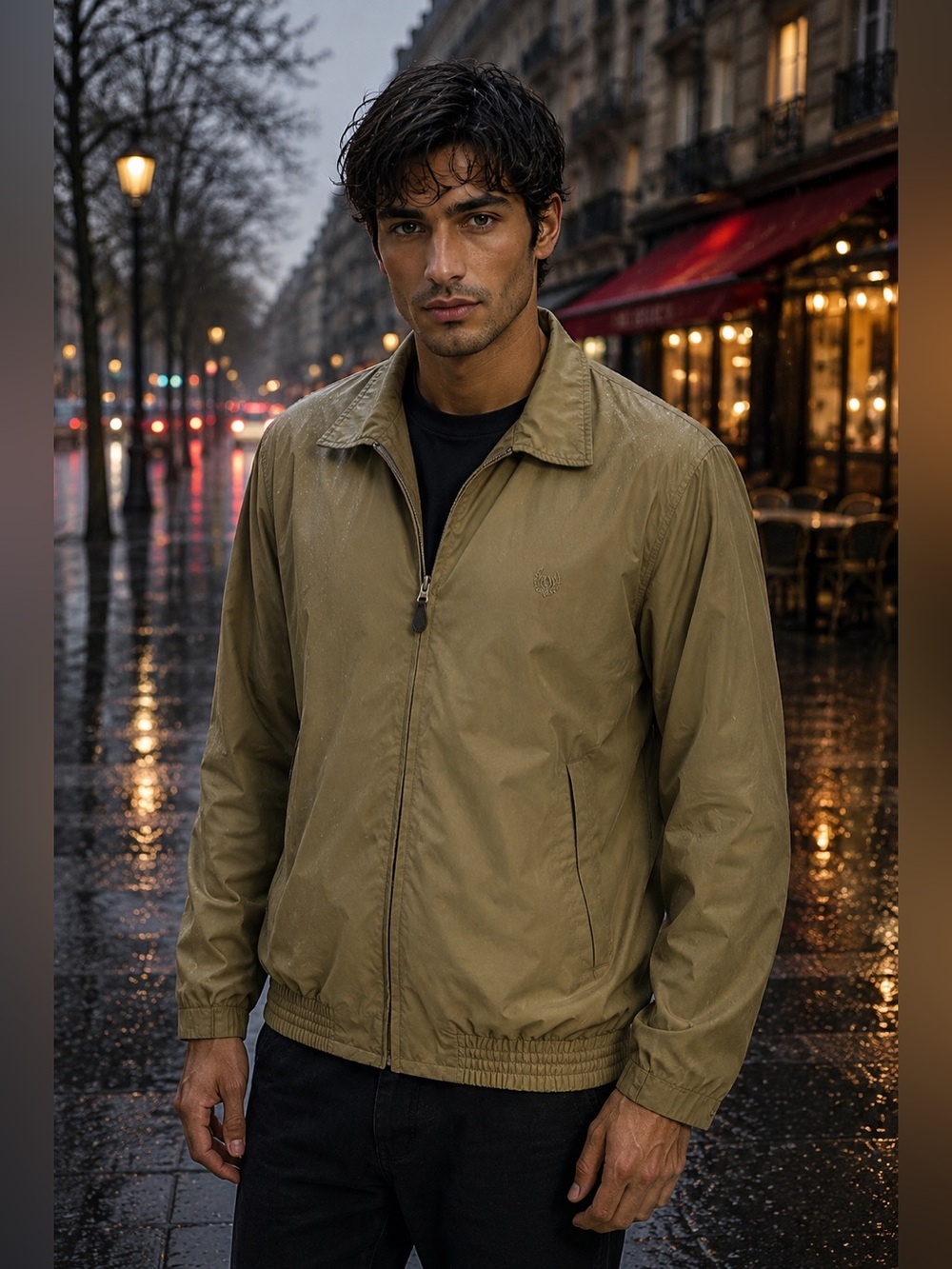 Chaps Tan and Blue Men's Jacket